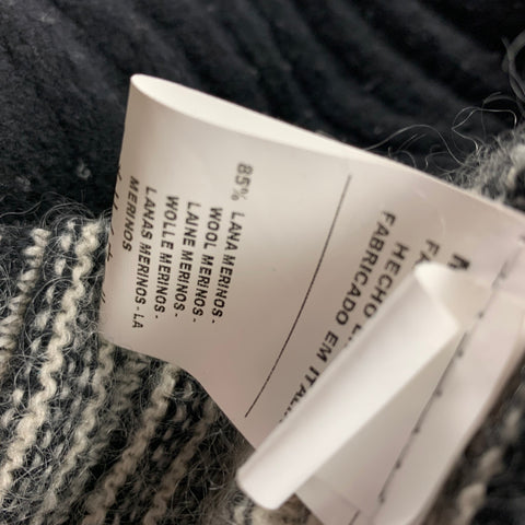 M MISSONI Talla 8 Abrigo cruzado degradado de mezcla de lana negra y beige