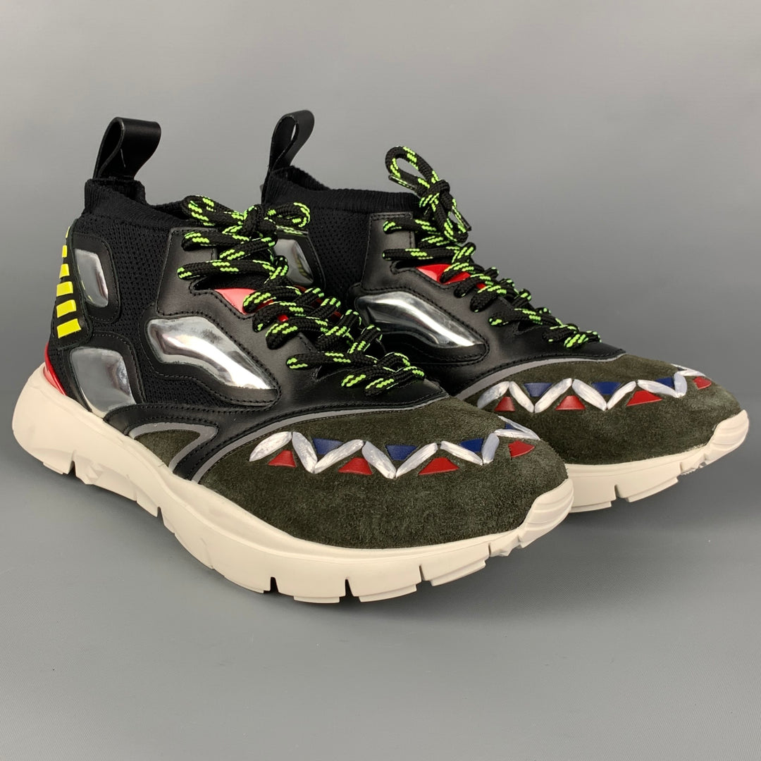 VALENTINO Size 9.5 Multi-Color Mixed Materials Leather Sneakers