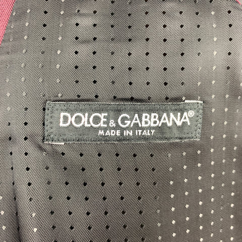 DOLCE & GABBANA Size 38 Burgundy & Black Silk / Virgin Wool Vest