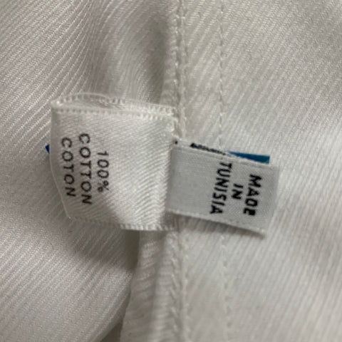 ARMANI COLLEZIONI Size M Solid Button Up White Cotton Long Sleeve Shirt