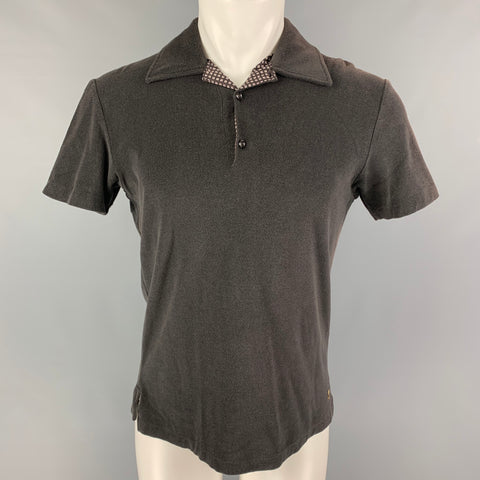 YVES SAINT LAURENT Size M Gray Cotton Nylon Polo
