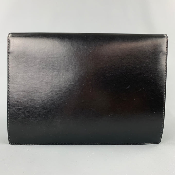VERSACE Black Leather Rectangle Envelope Bag
