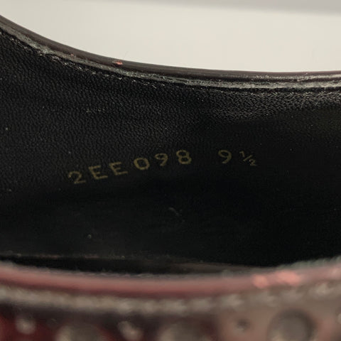 PRADA Size 10.5 Burgundy Perforated Leather Platform Lace Up Shoes
