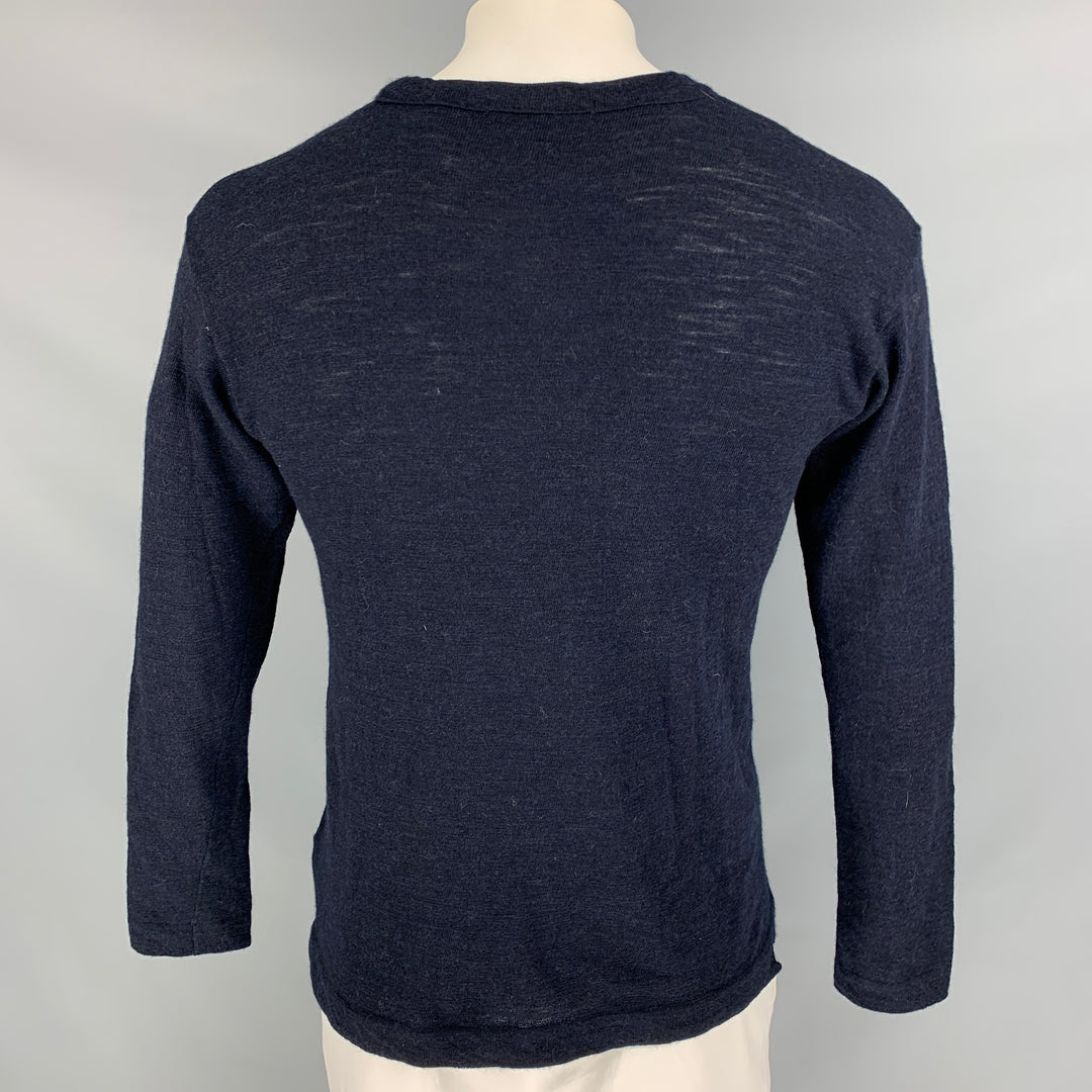 45rpm Size L Navy Knitted Wool V-Neck Pullover