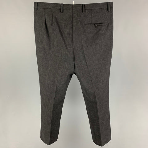 LANVIN Size 34 Charcoal Wool Zip Fly Dress Pants
