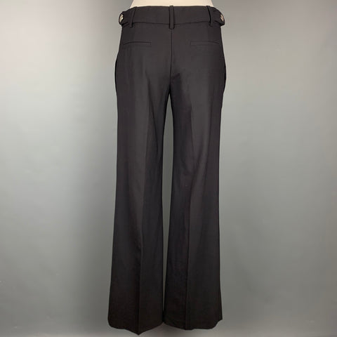 TORY BURCH Size 2 Black Wool Wide Leg Dress Pants