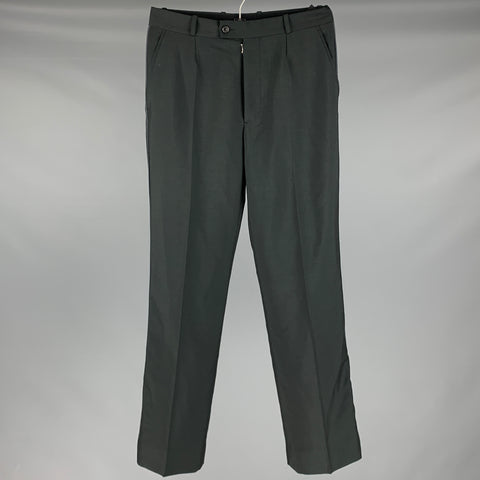 MAISON MARTIN MARGIELA Taille 30 Pantalon de costume de smoking en laine noire Mohair