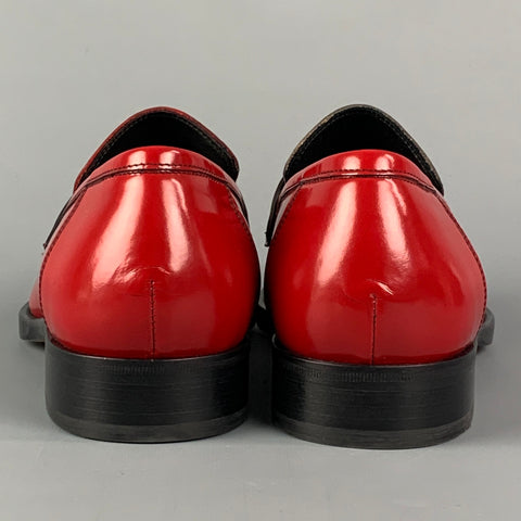 PAUL SMITH Size 8 Red Leather Slip On Loafers