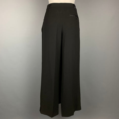 Vintage JEAN PAUL GAULTIER Size S Black Triacetate Blend Skirt Panel Dress Pants