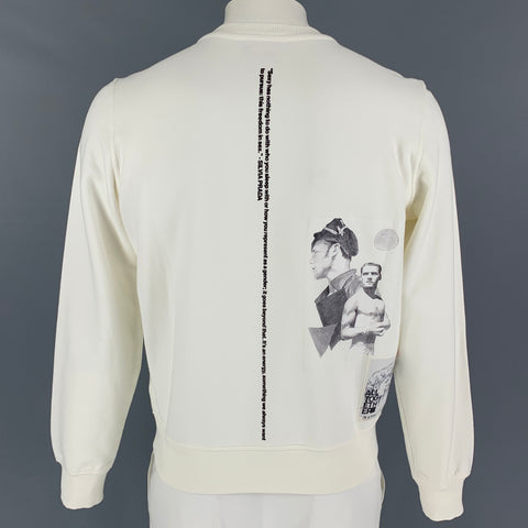DIESEL x Tom Of Finland Size M White Black Graphic Cotton Crew-Neck Pullover