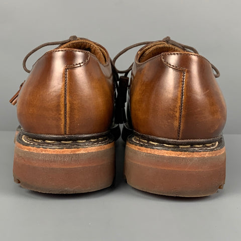 BRUNO MAGLI Taille 9,5 Chaussures à lacets en cuir antique marron avec bout renforcé