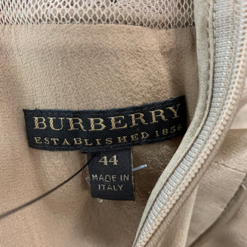 BURBERRY PRORSUM Size 10 Beige Silk Shift Knee-Length Dress