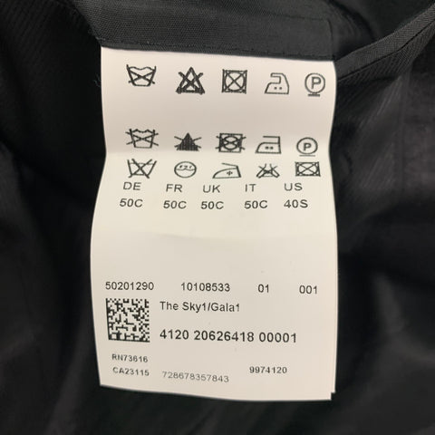 BOSS by HUGO BOSS Size 40 Black Virgin Wool Single Button Tuxedo Suit