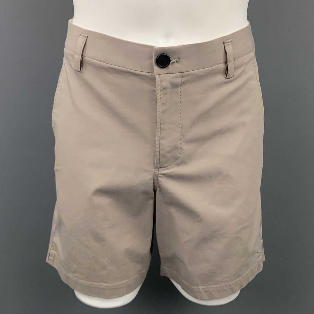 KIT AND ACE Size 34 Taupe Cotton Blend Zip Fly Shorts