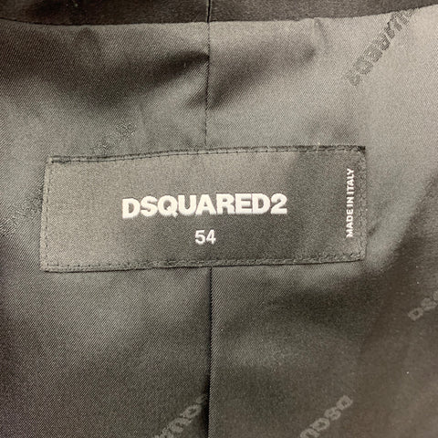 DSQUARED2 Size 44 Black Embellishment Wool Shawl Collar Sport Coat