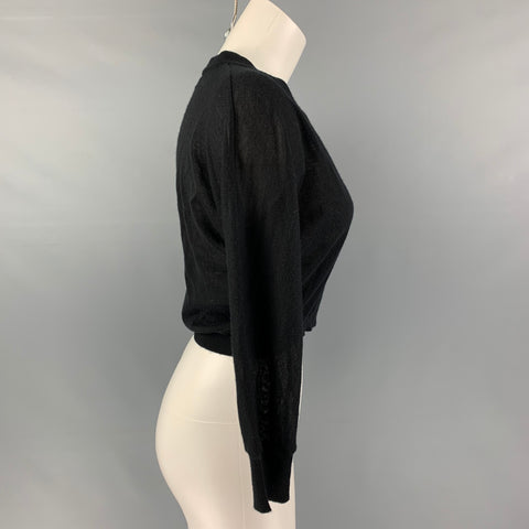 GIAMBATTISTA VALLI Size S Black Cashmere 3/4 Sleeves Cardigan