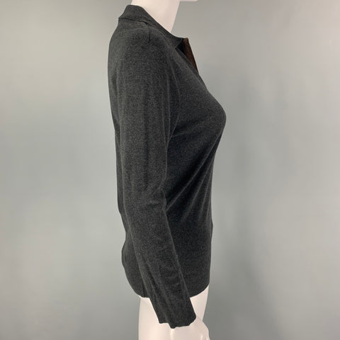 RALPH LAUREN Black Label Size M Grey Cotton Long Sleeve Casual Top