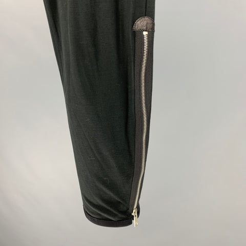 ALEXANDER MCQUEEN Taille 32 Pantalon habillé en coton et cachemire noir avec braguette zippée
