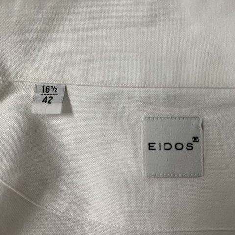 EIDOS Taille L Chemise à manches courtes en coton uni blanc 