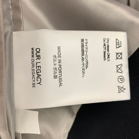 OUR LEGACY Manteau de sport à revers cranté en laine vierge noire taille 44