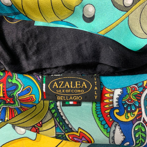 AZALEA Multi-Color Print Satin Silk Scarf