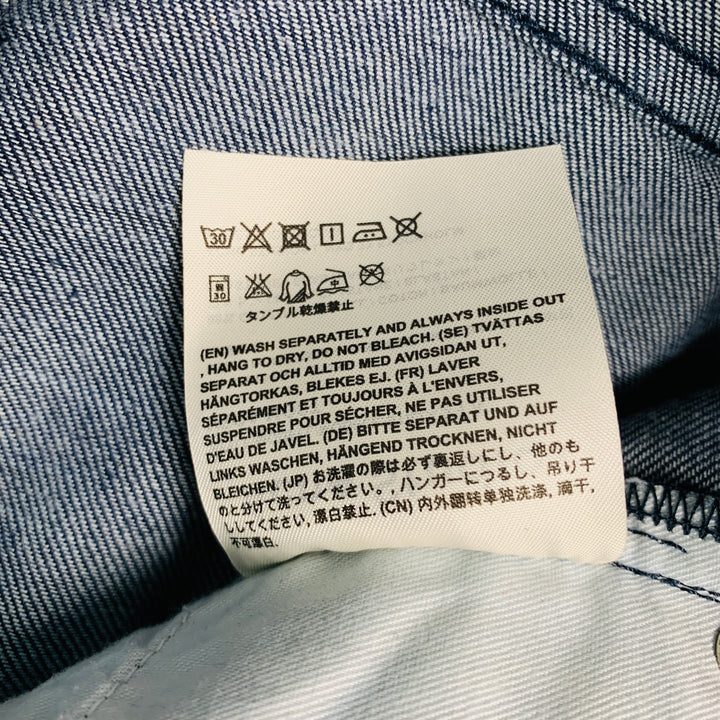 ACNE STUDIOS Talla 34 Pantalones casuales de mezcla de algodón azul marino con 5 bolsillos