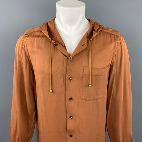 Vintage JEAN PAUL GAULTIER Size 40 Tan Cotton Hooded Shirt Jacket