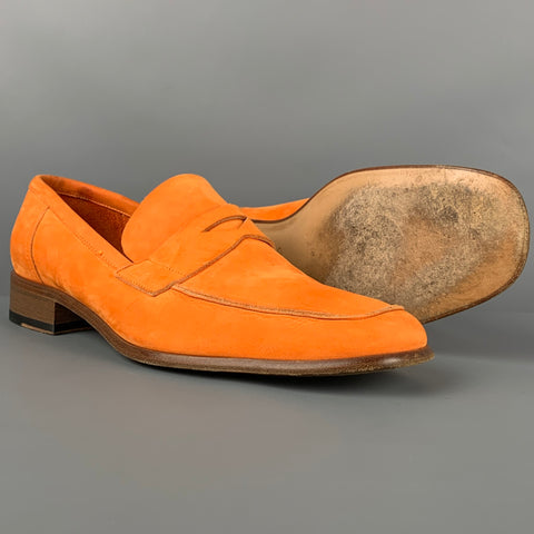 VIVIENNE WESTWOOD MAN Size 10 Orange Suede Penny Loafers