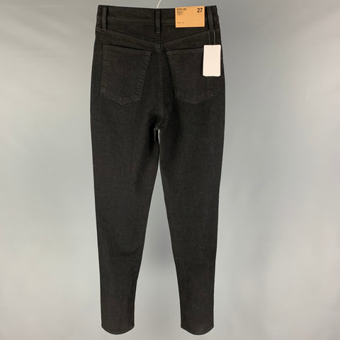 HELMUT LANG Size 27 Black Cotton Femme Hi Spikes Jeans