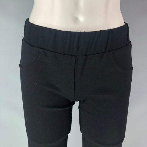 MINNIE ROSE Size S Black Rayon Blend Solid Elastic Waistband Casual Pants