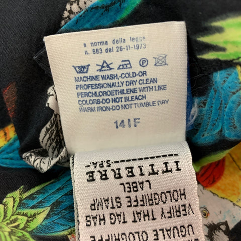 VERSACE JEANS COUTURE Talla M Camisa de manga larga Paradise multicolor negra