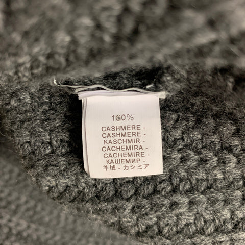 BRUNELLO CUCINELLI Size 42 Dark Gray Knitted Cashmere Shawl Collar Jacket