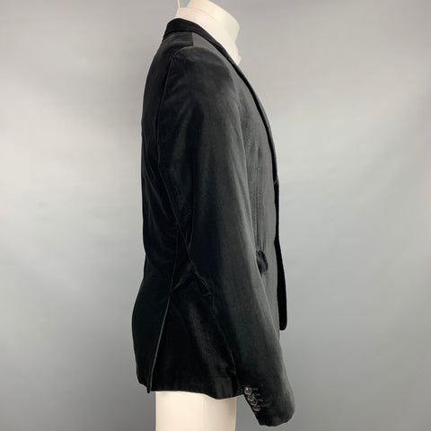 PAUL SMITH Kensington Fit Size 42 Regular Black Velvet Notch Lapel Sport Coat