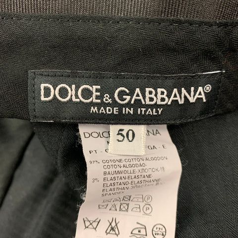 DOLCE & GABBANA Size 34 Black Cotton Zip Fly Dress Pants