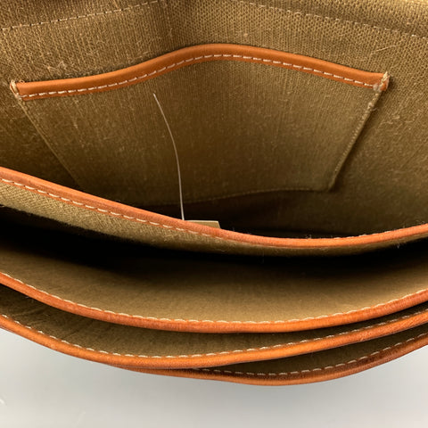 RRL by RALPH LAUREN Olive & Tan Canvas Leather Messenger Bag