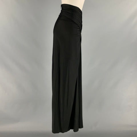 SAINT LAURENT Falda larga de punto negra talla 2