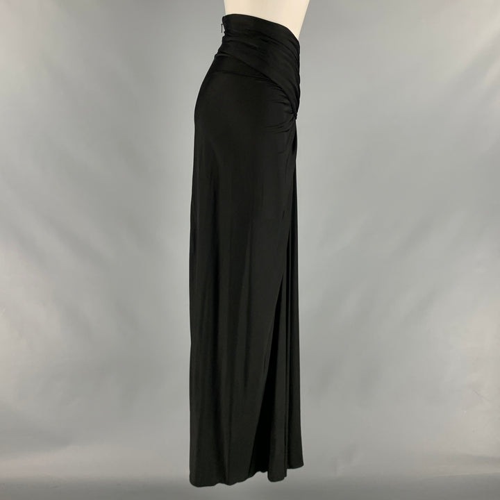 SAINT LAURENT Size 2 Black Jersey Long Skirt