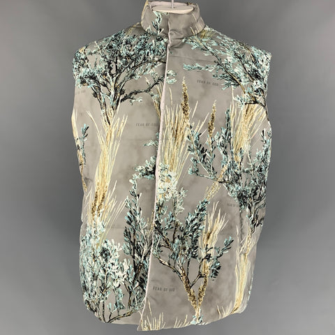 MIEDO DE DIOS Talla XL Chaleco reversible extragrande de camuflaje gris