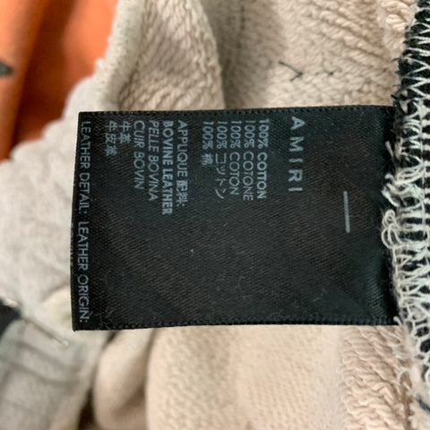 AMIRI Taille L Orange Noir Applique Étoiles Pantalon de survêtement en coton - Pantalons décontractés