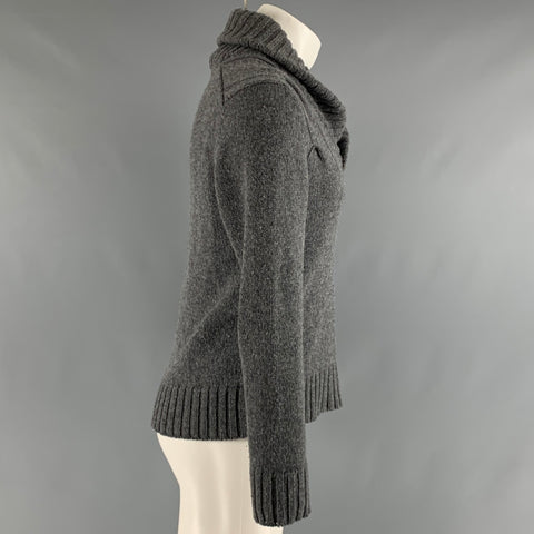 ONASSIS Taille S Pull Col Châle en Laine Gris