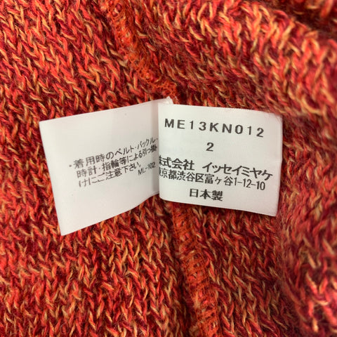 ISSEY MIYAKE Size M Red Orange Knit Crew-Neck Pullover