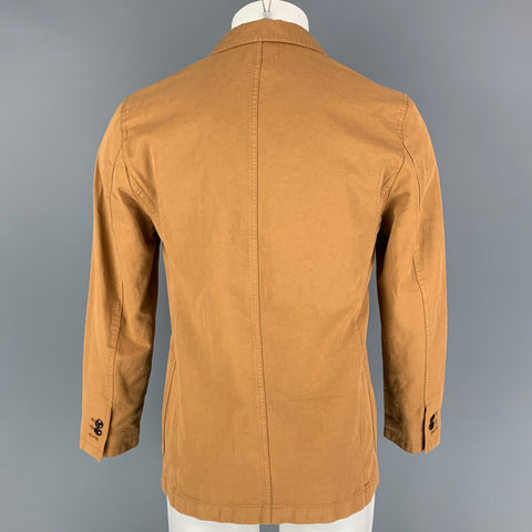 WALLACE & BARNES Size 36 Short Khaki Cotton Linen Sport Coat