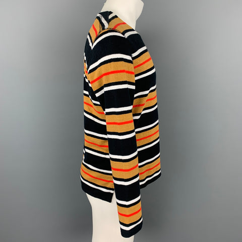 LEVI'S MADE & CRAFTED Size S Black & Mustard Stripe Cotton Crew-Neck Pullover