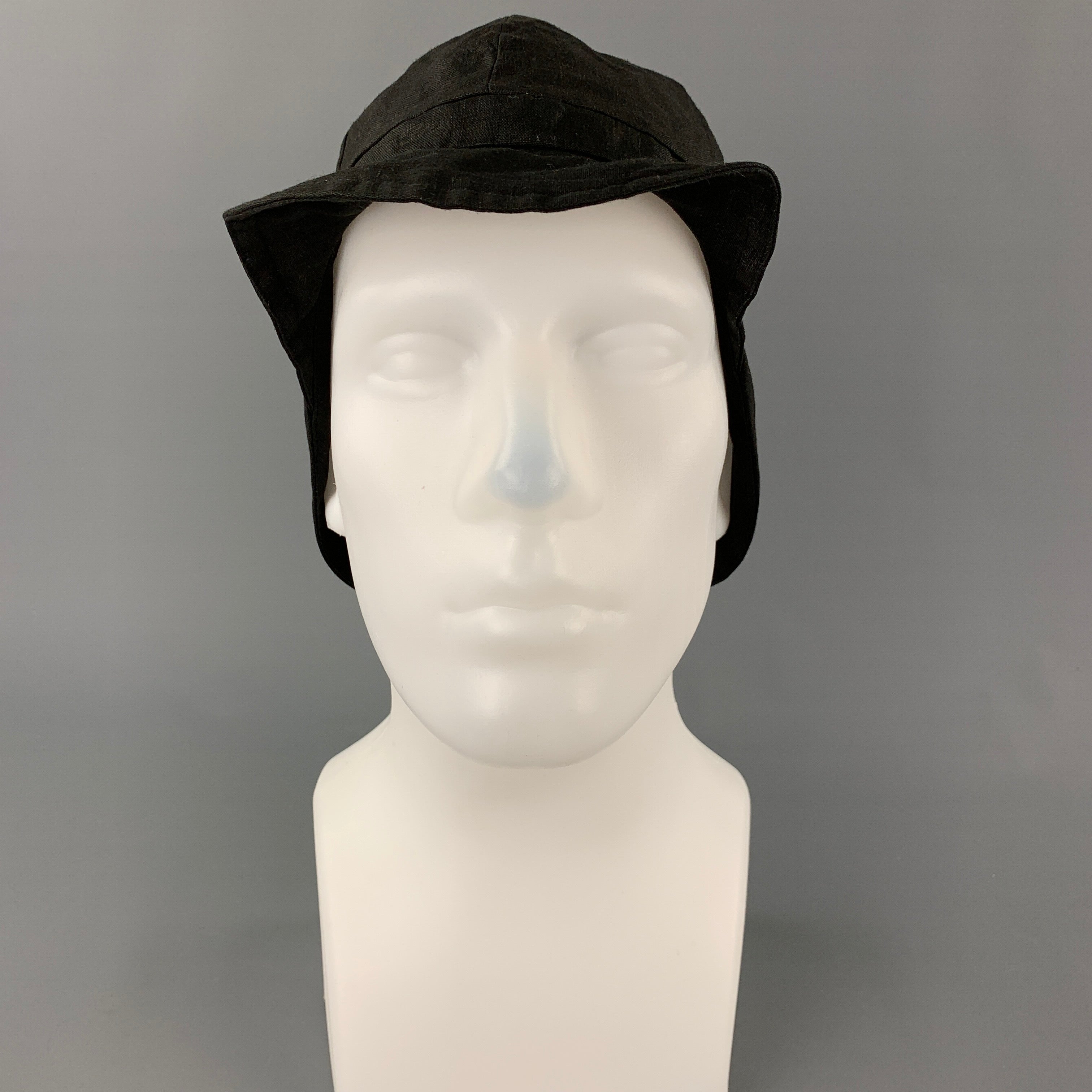 DER ANTAGONIST Size M Black Linen Hats – Sui Generis Designer Consignment