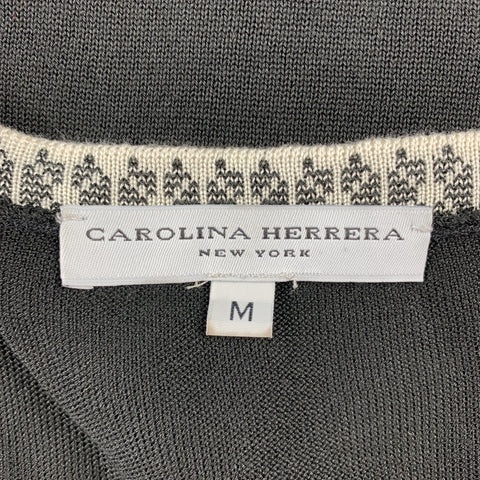CAROLINA HERRERA Size M Black Knitted Silk Camisole Top