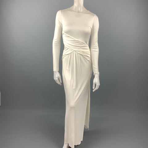 RACHEL ZOE Taille 4 Robe drapée en rayonne jersey blanc