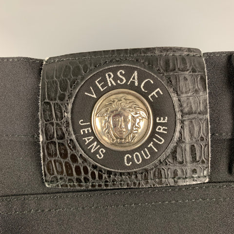 VERSACE JEANS COUTURE Size 34 Black Polyester Blend Jeans