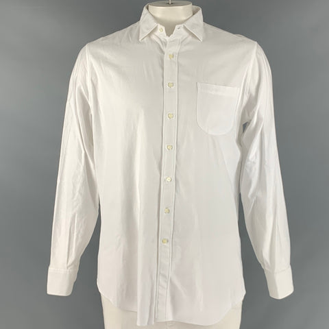 SID MASHBURN Taille L Chemise à manches longues en coton piqué blanc