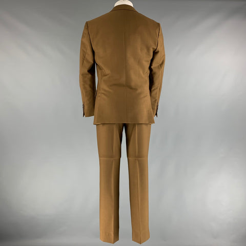 PRADA Chest Size 40 Brown Solid Mohair Wool Notch Lapel 30 29 Suit