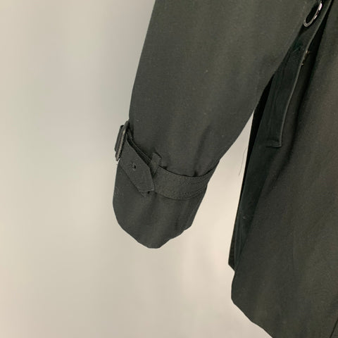 BURBERRY LONDON Size M Black Cotton Double Breasted Coat